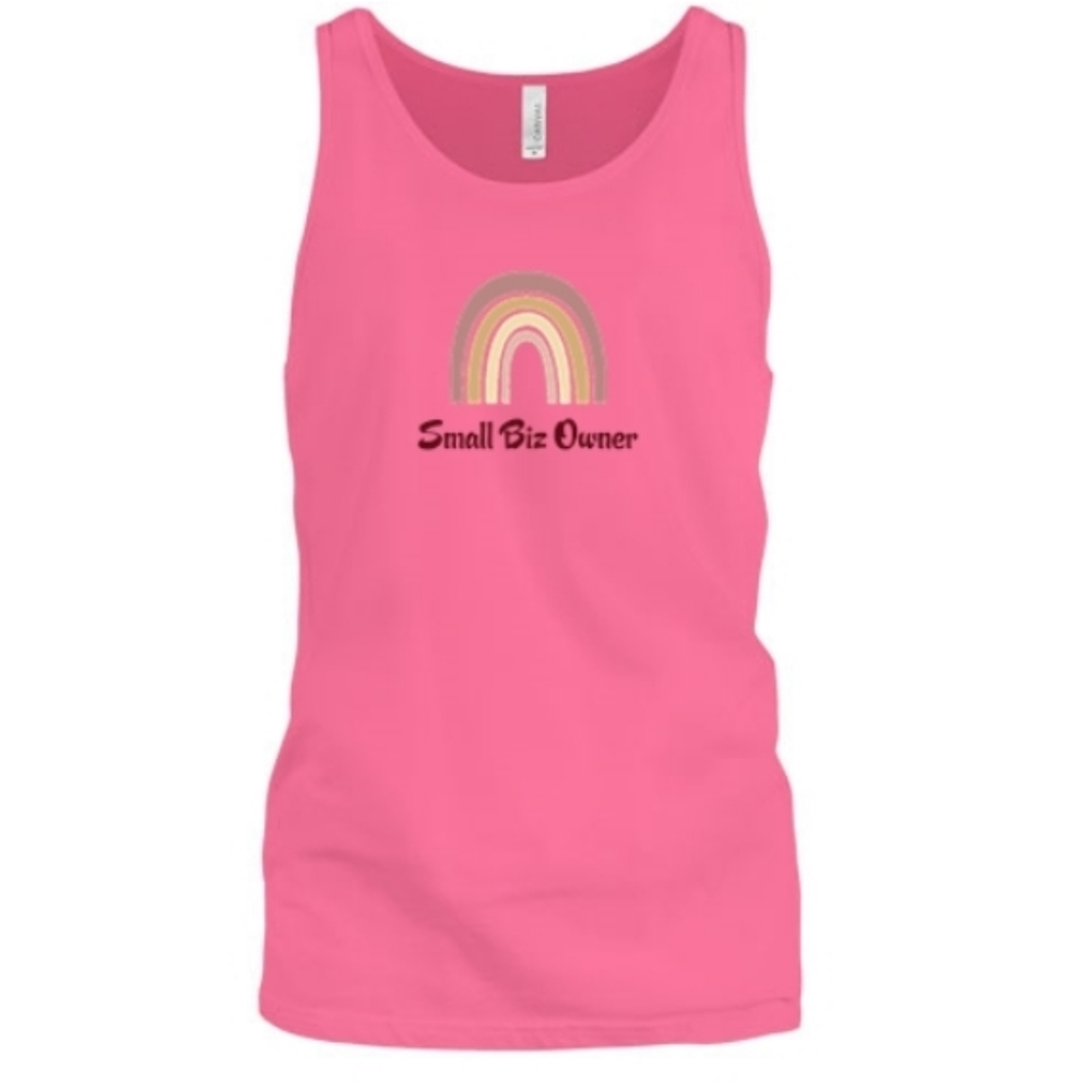BOHO RAINBOW 🌈 Small Biz Owner Neon Pink Tank Top